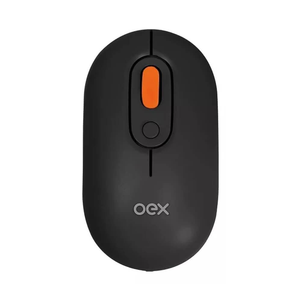 Mouse Sem Fio Preto Oex Retro Ms604