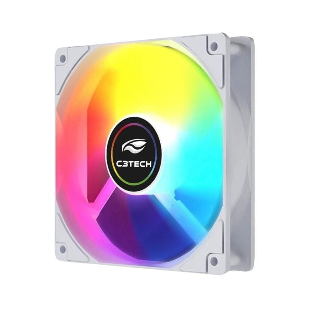 Cooler Para Gabinete, F9-L260Wh C3Tech, 12Cm, Argb - Branco