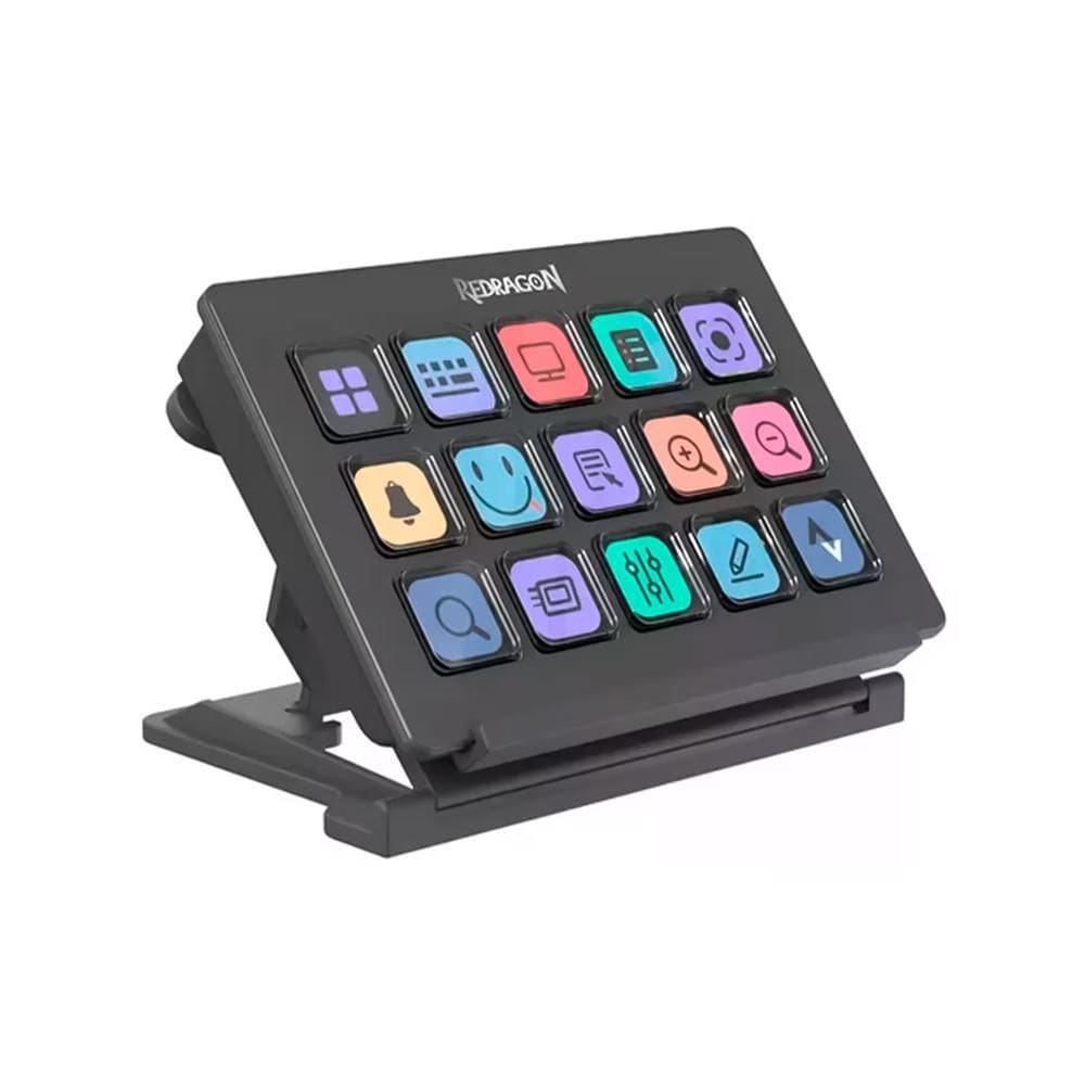 Estação Controladora Redragon Stream Craft Lcd Preto Ss-550