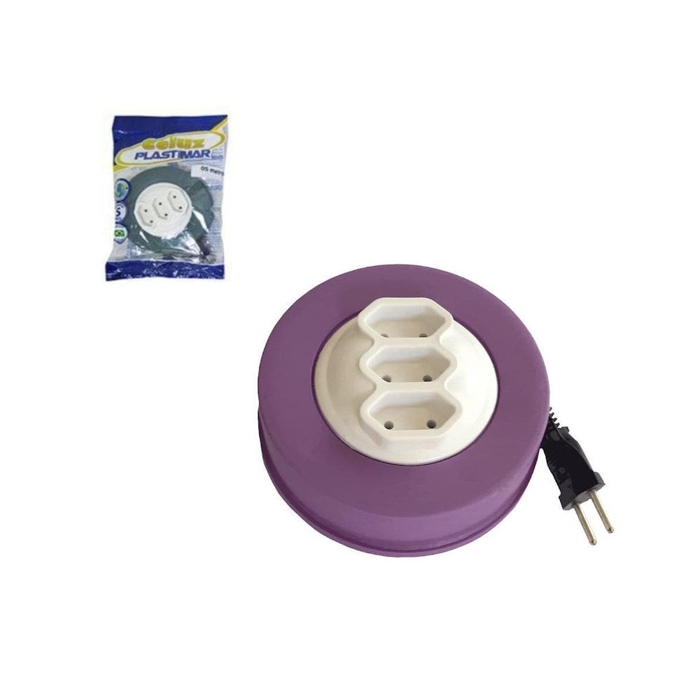 Extensão Elétrica 5M Retrátil 3 Tomada Suporta 110/220V 10 A