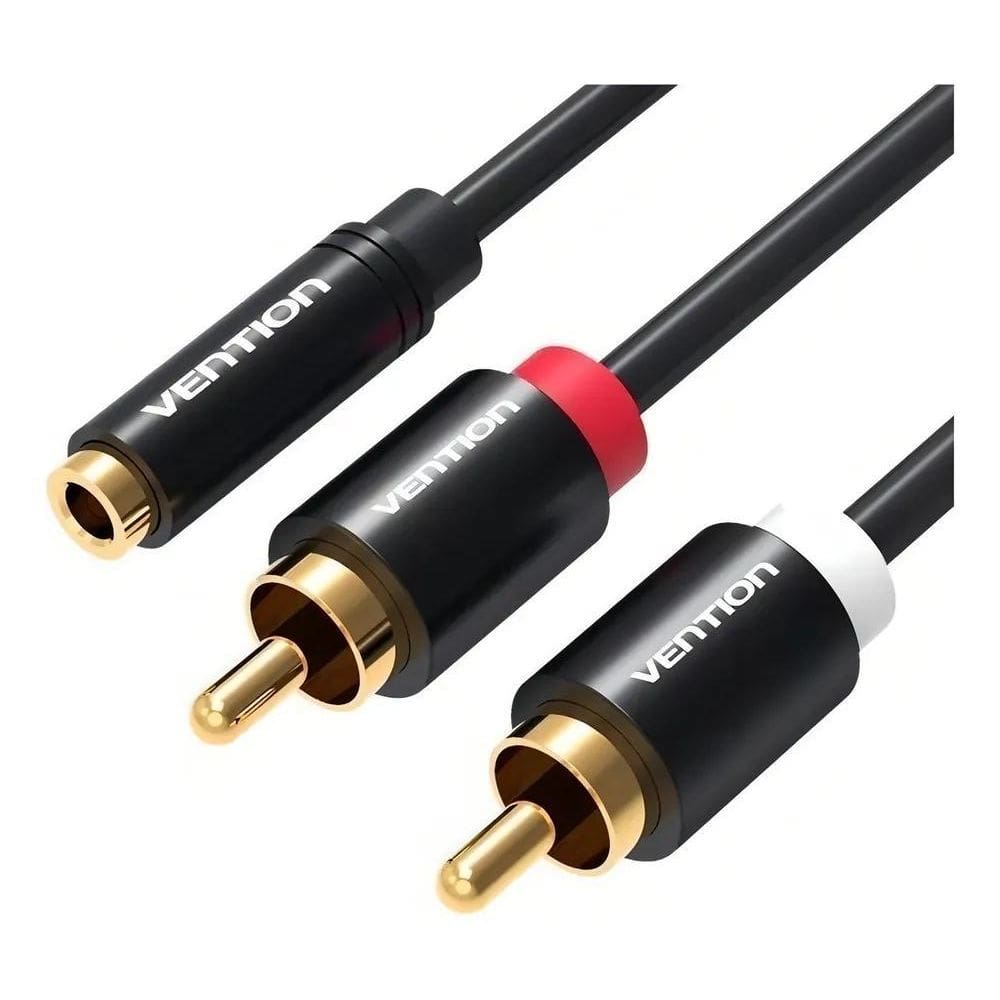 2X Cabo Adaptador 2 Rca Para P2 Dj 1M Vention