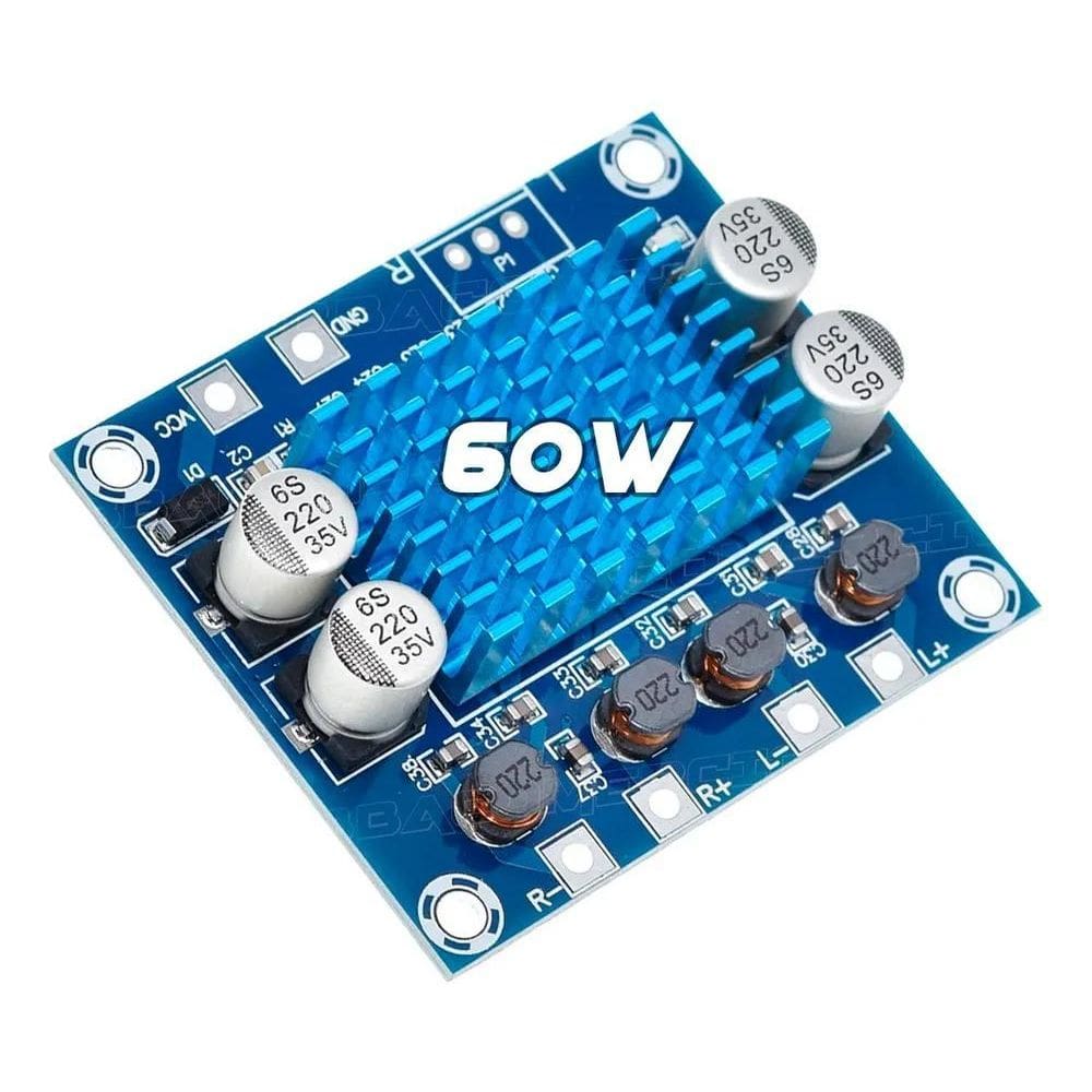 2X Placa Amplificadora Modulo 60W 2.0 Tpa3110 30X30 Estéreo