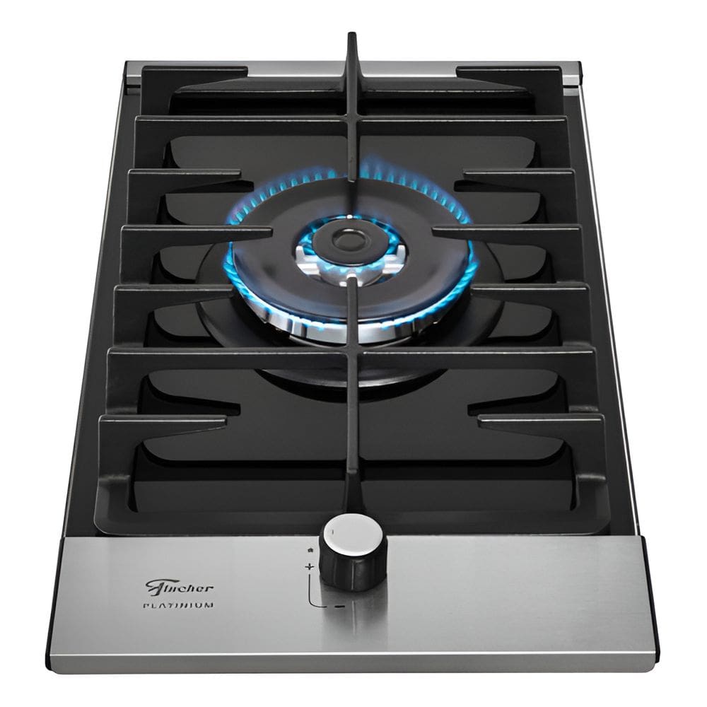 Cooktop 1 Boca Gas Bivolt Vidro Platinum 30x53cm - Fischer