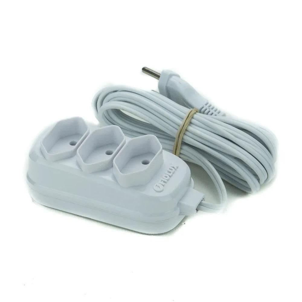 Extensão Elétrica 10 Metros 3 Tomadas 2X 0,75 Mm 10A Bipolar