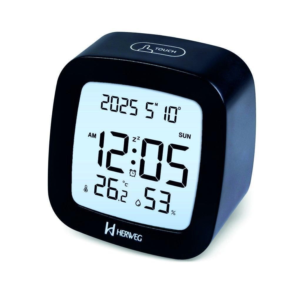 Despertador Digital Preto Herweg 2996