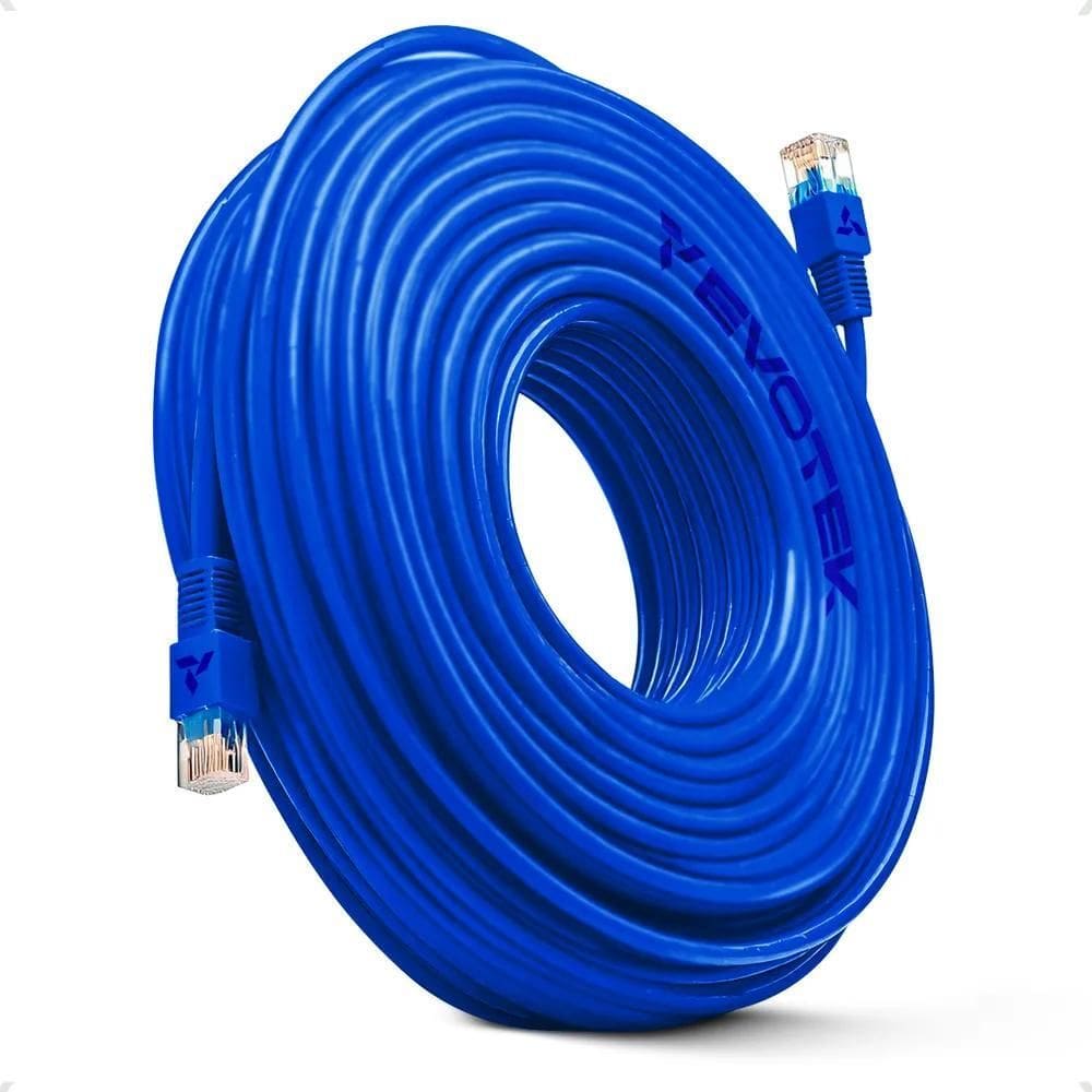 2X Cabo De Rede 20 Metros 20M Lan Internet Crimpado Rj45 Cat