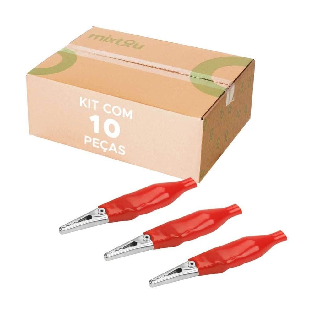 Kit 10 Peq. Garra Jacaré Jacarezinho Isolada Vermelho  35Mm