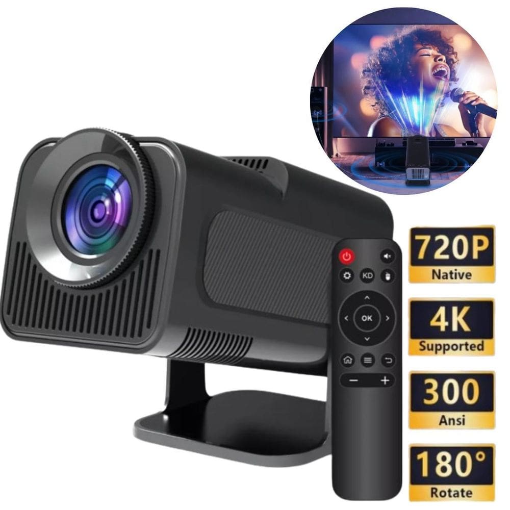 Projetor Hy320 Wifi6 Hd 390 4K Ansi Android Smart Entrega