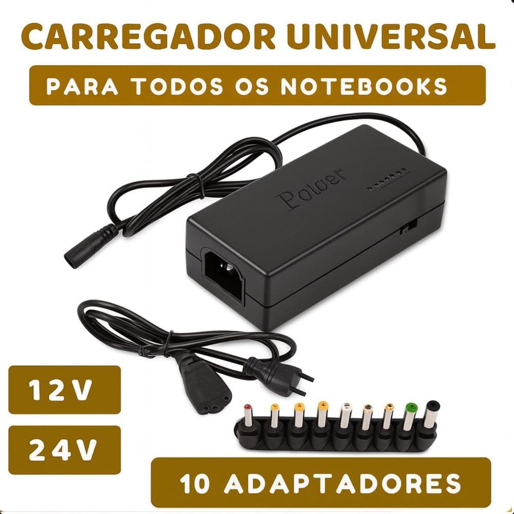 Carregador Universal Notebook 120W Entrada Bivolt
