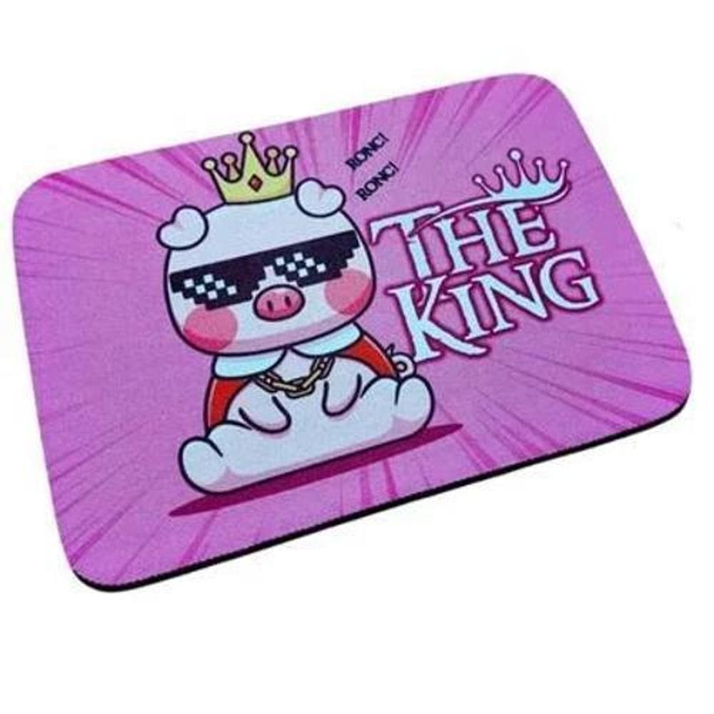 Mousepad Pig King Antiderrapante Em Tecido
