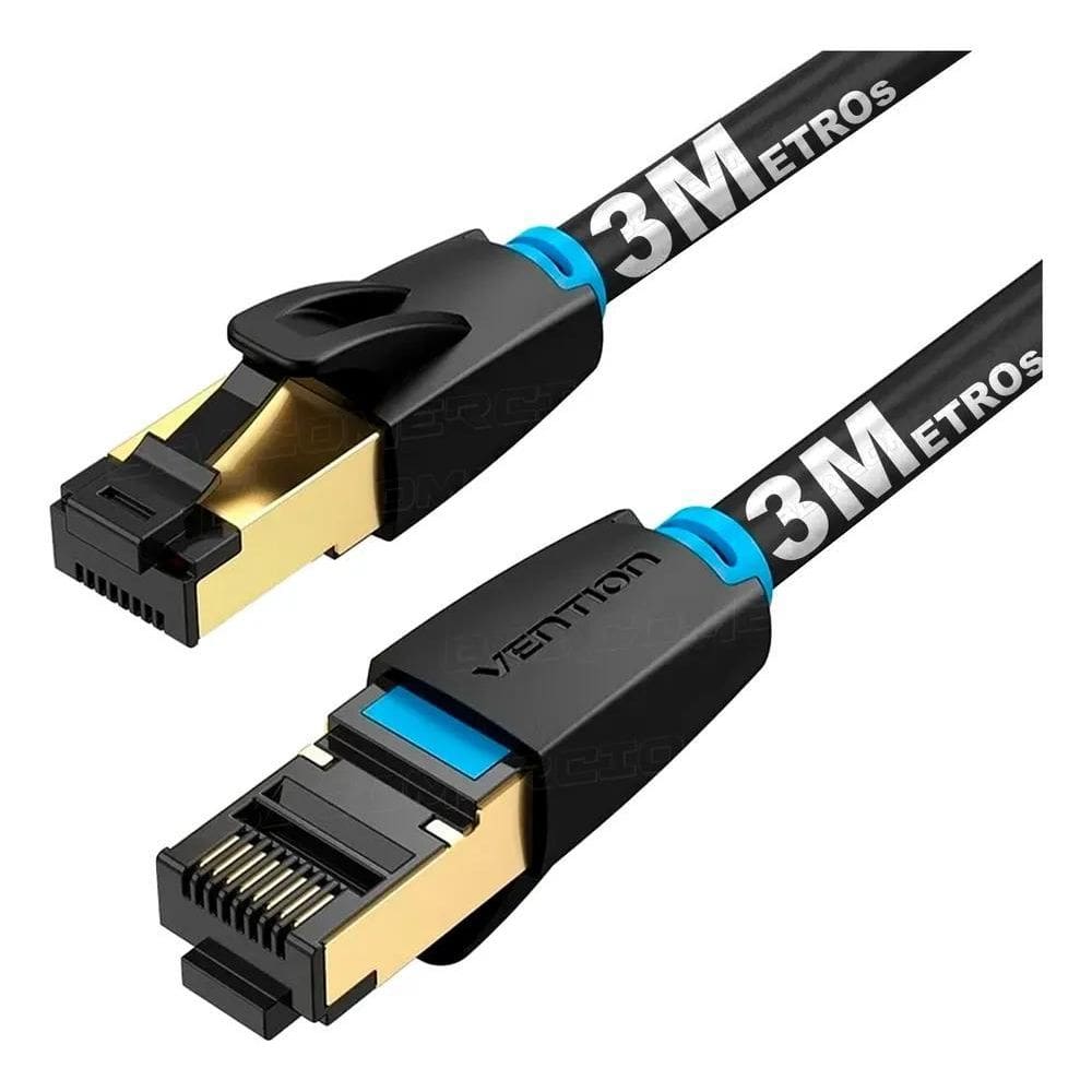 2X Cabo Vention Rede Rj45 Cat8 40Gbps 2000Mhz 3M 3 Metros Ik