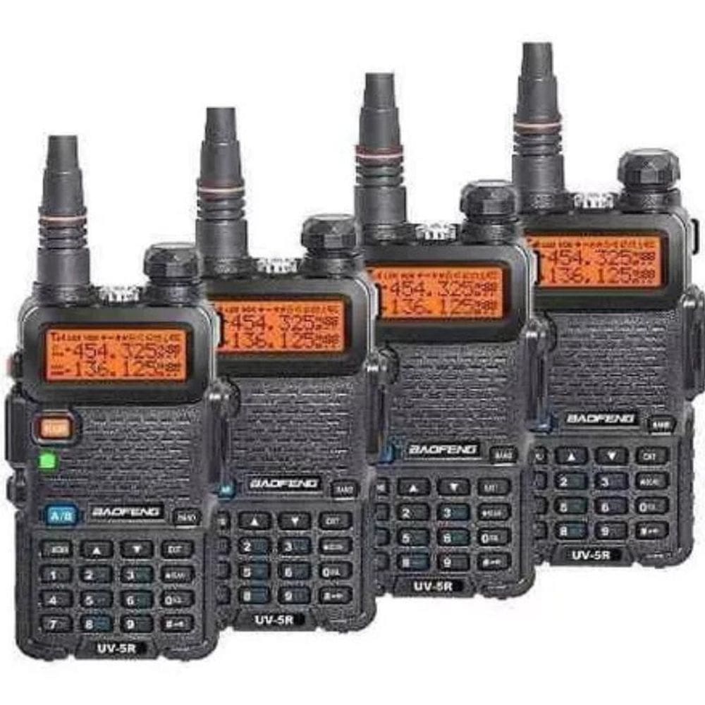 Kit 4 Rádios Comunicador Ht Uhf Vhf Baofeng Uv-5R Dual Band