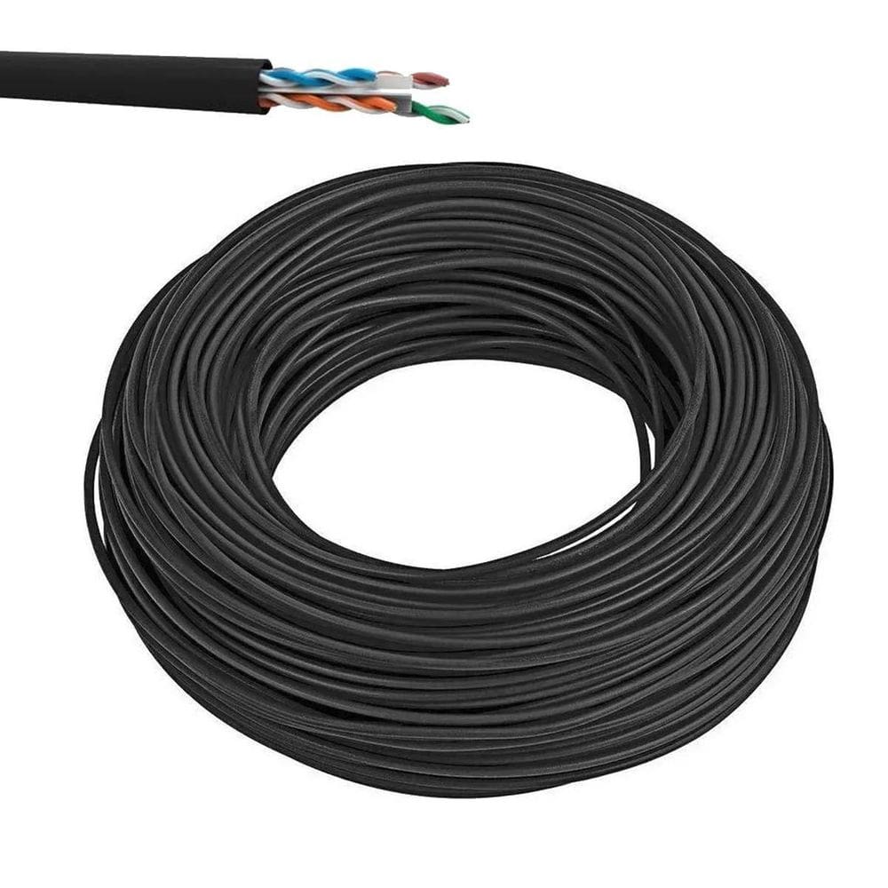 Cabo De Rede Cat6 Cobre Utp 4 Pares Preto 100 Metros Giga