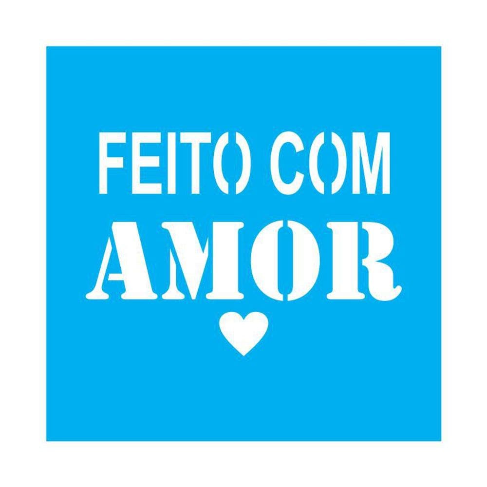Stencil Tamako Feito Com Amor - 30X30Cm - Ref 9874