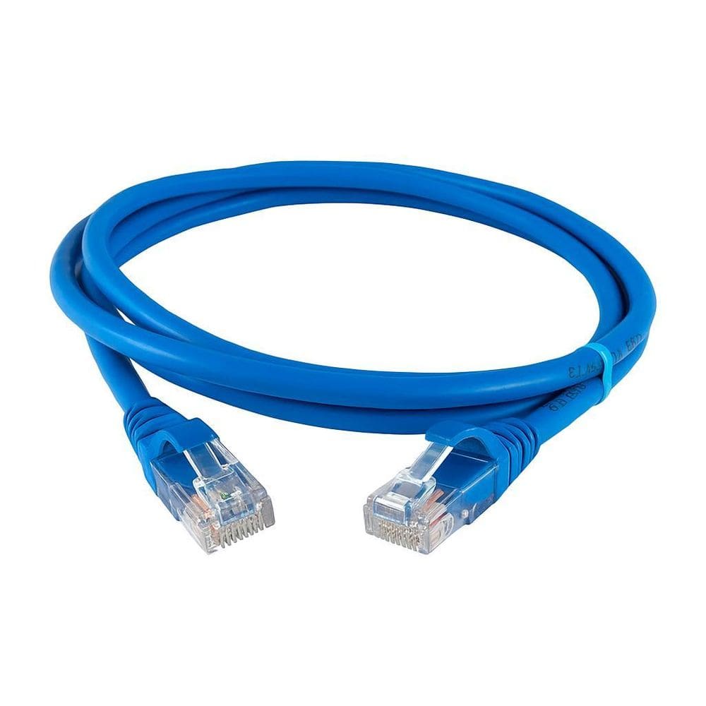 Patch Cord Cat6 1,5M Utp Azul Cabo Conexão De Rede Gigabit