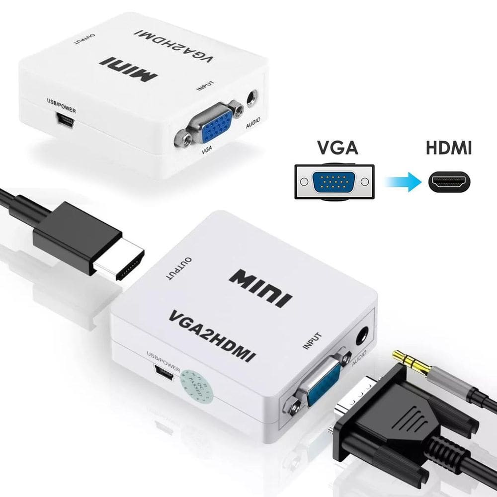Conversor Vga Para Hdmi Full Hd 1080P Plug & Play Compacto