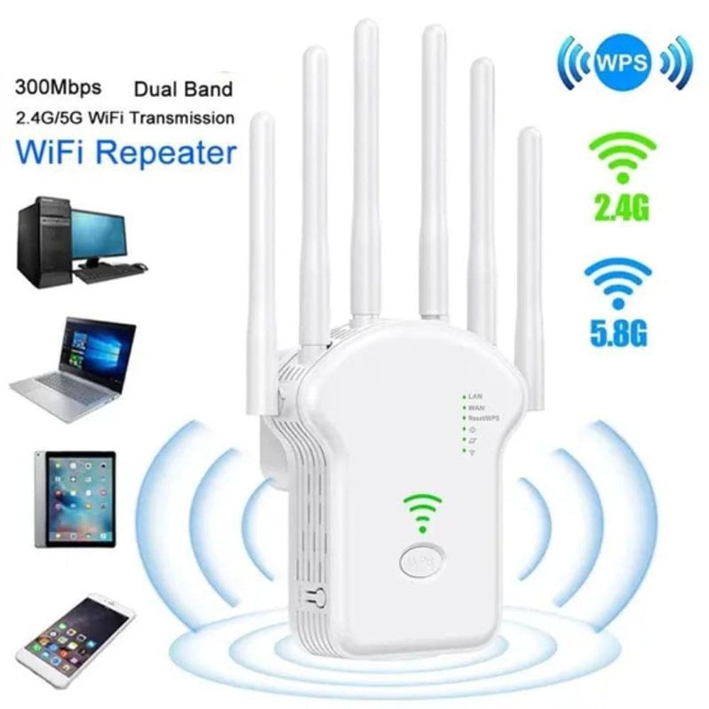 Repetidor Wi-Fi 600Mbps 6 Antenas Melhor Cobertura - Bivolt