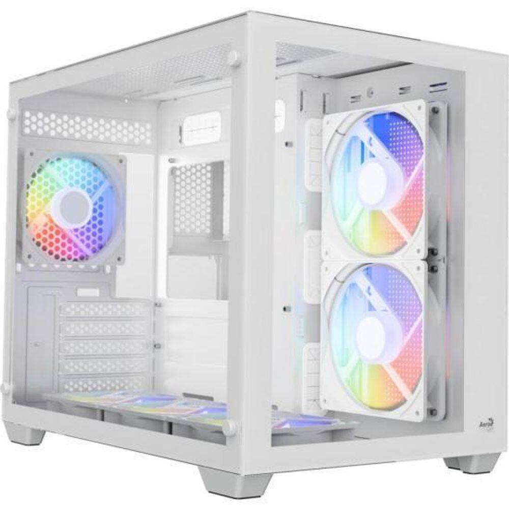 Gabinete Gamer Aerocool Dryft Branco 6 Fans Argb Lateral