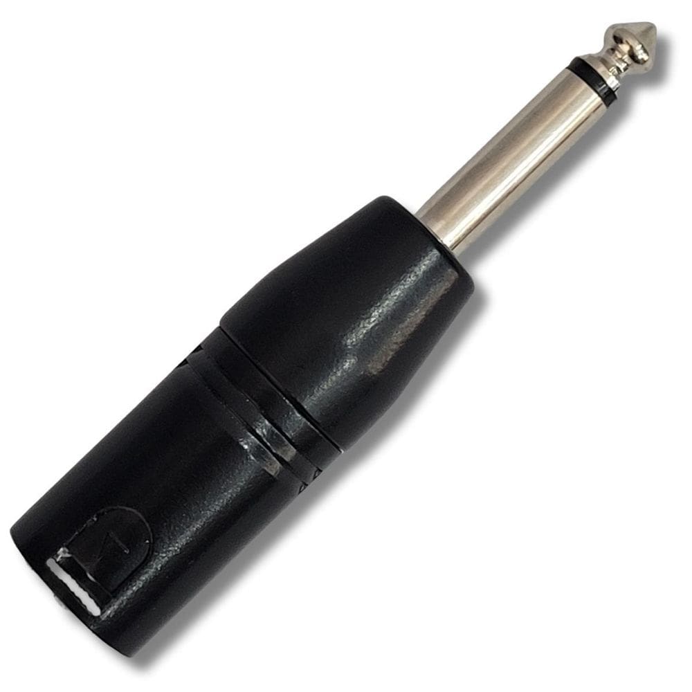 Adaptador Xlr Macho X P10 Macho Mono Metal Pró Preto