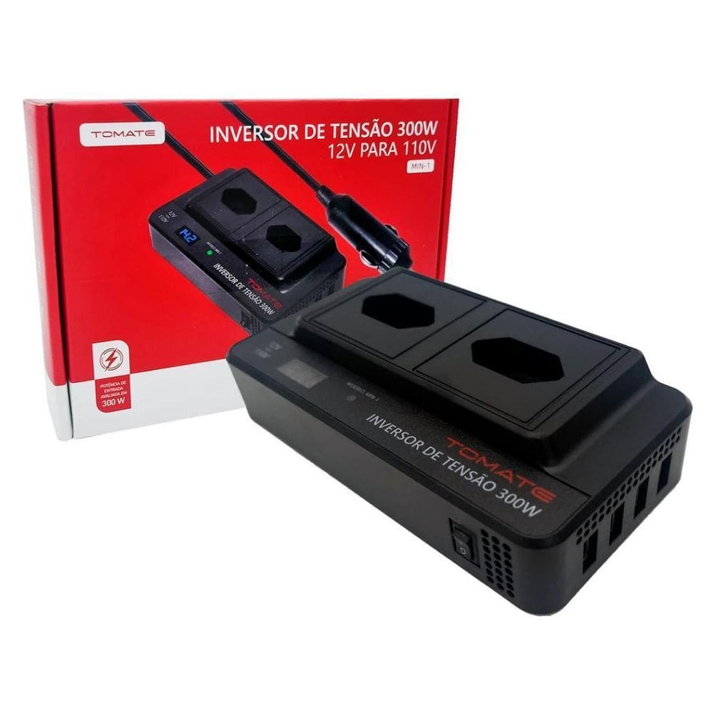 Inversor De Voltagem 12V 110V 300W Automotivo Veicular Usb