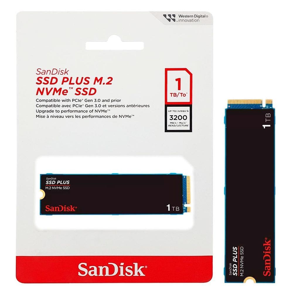 Ssd 1Tb Sandisk Plus M.2 2280 Pcie 3.0 Nvme Sdssda3N1T00G26