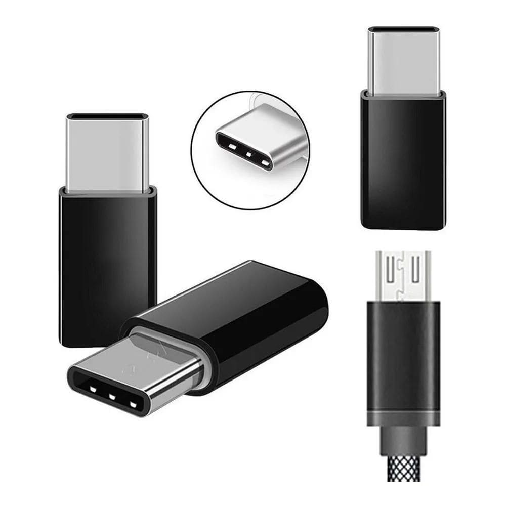 2X Plug Adaptador Micro Usb V8 Femea Para Usb Tipo C Macho