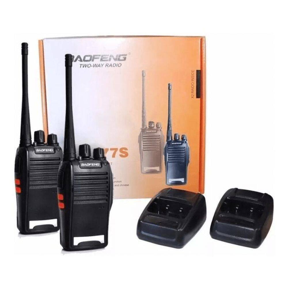 Kit 02 Rádios Walktalk Bf-777S Ht Uhf 16 Canais Comunicador