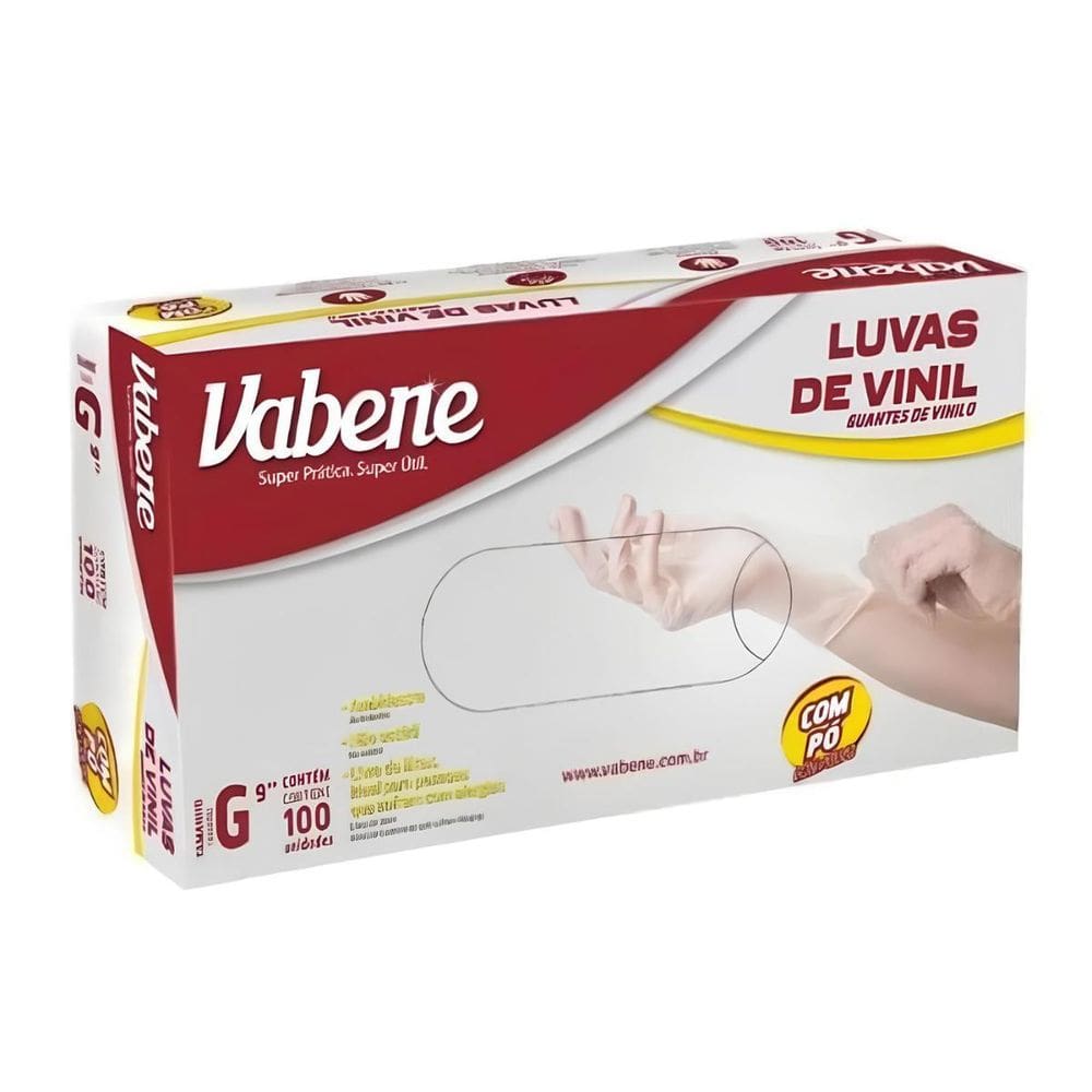 Luvas De Vinil Vabene Com Pó Tam G C/100