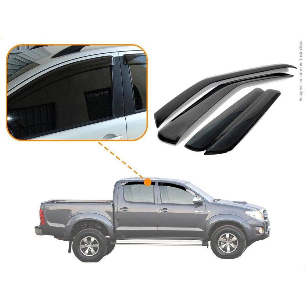 Calha De Chuva Hilux Cabine Dupla 2005 A 2015 4 Portas