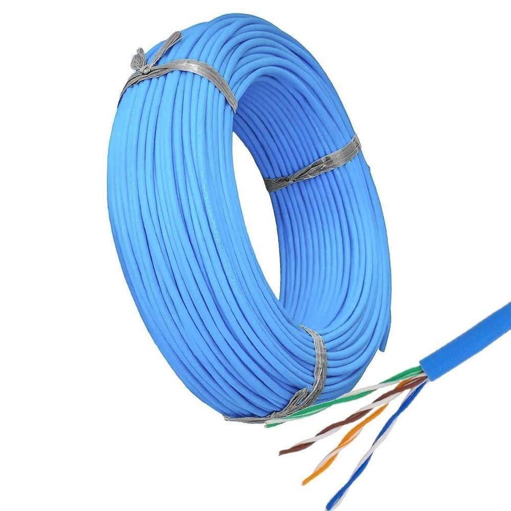 Cabo De Rede Cat5E 100% Cobre Utp 24Awg Rolo 100 Metros Azul