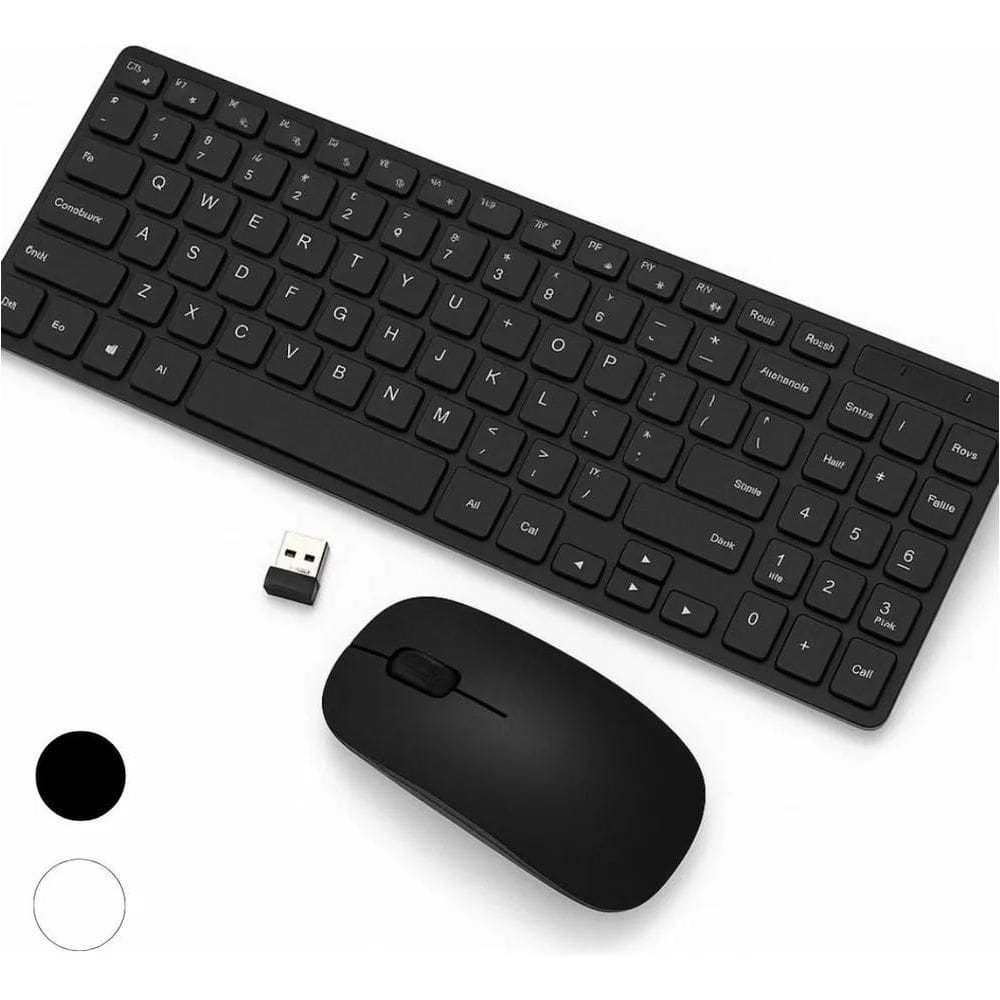 2X Kit Teclado E Mouse Sem Fio Piracomp Usb Slim Cor Preto 2