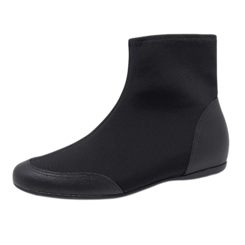 Bota Feminina Salto Baixo Cano Curto Elastano Couro Usaflex