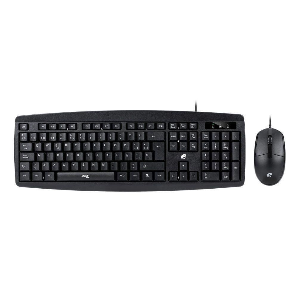 Conjunto Teclado E Mouse Com Fio Para Computador - Preta