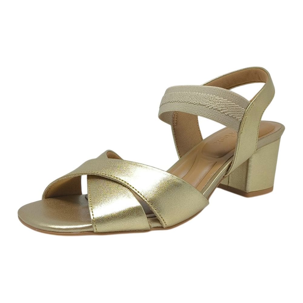 Sandália Feminina Salto Bloco Médio Conforto Couro Usaflex