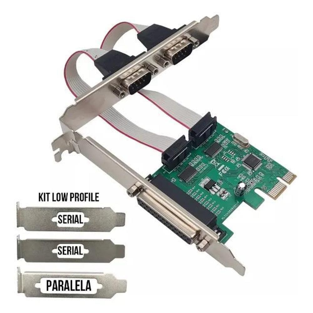 2X Placa Pci Express X1 Multiserial Com 2 Seriais E Low Prof