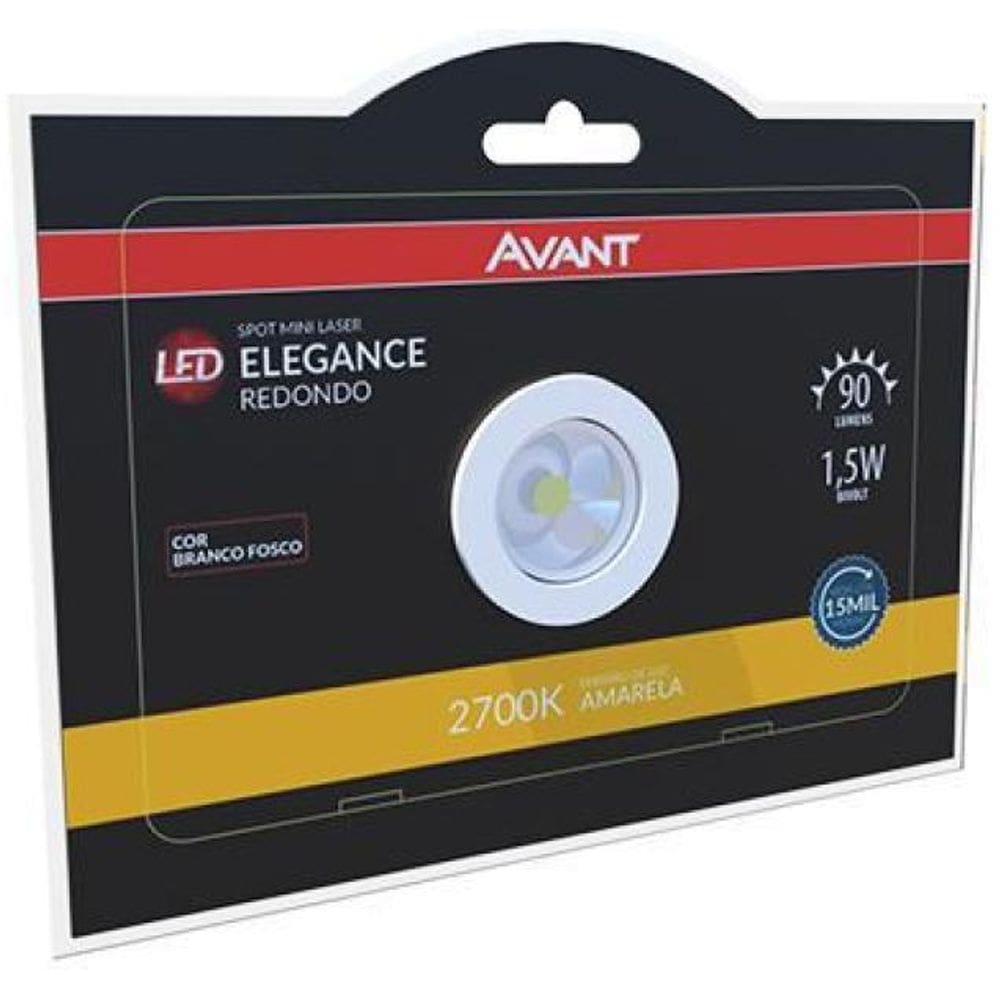 Spot Led Mini Elegance Redondo Branco Fosco 2700K 1,5W Avant