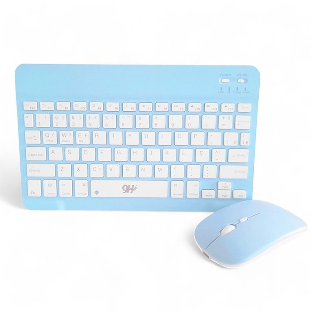 Kit Teclado E Mouse Sem Fio A6732 Azul Ultra Fino