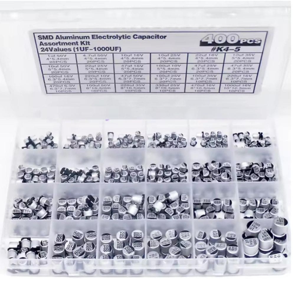 Kit 400 Capacitores Eletroliticos De Aluminio Varios Modelos