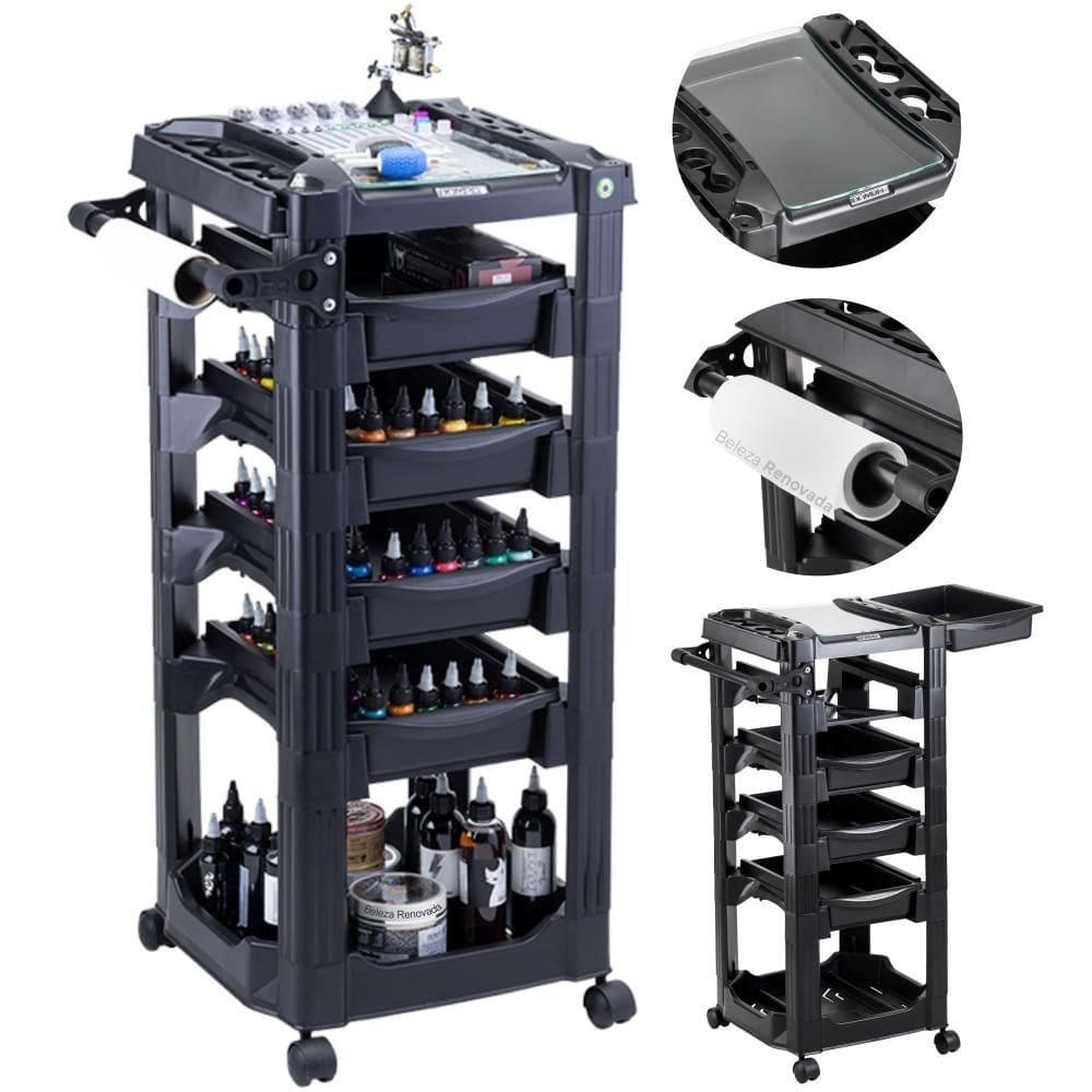 Carrinho Auxiliar Poker Tatoo 4 Gavatas Tatuador E Estética