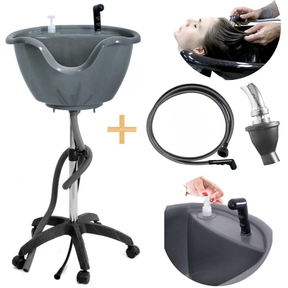 Lavatório Portátil salão Cabeleireiro + Ducha com Rodinhas