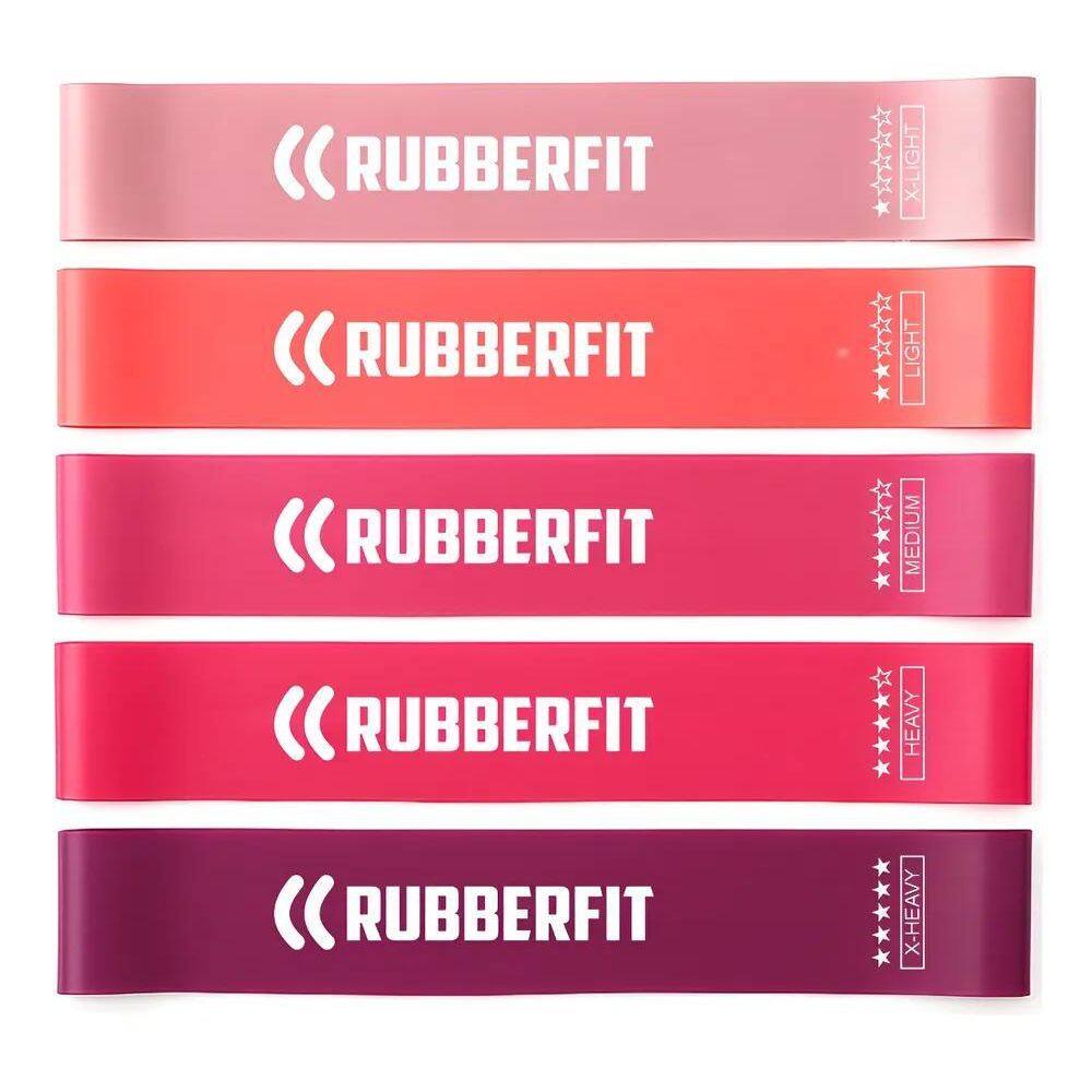 Mini Bands Rubber Fit: Kit 5 Elásticos Para Treino Completo