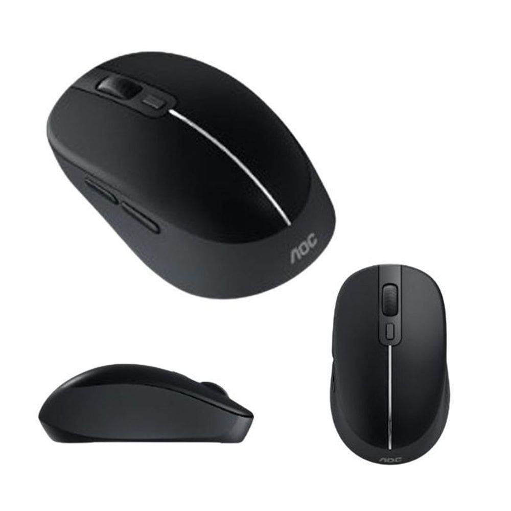 Mouse Óptico Aoc Sem Fio 1600 Dpi Preto Com Cinza Wireless