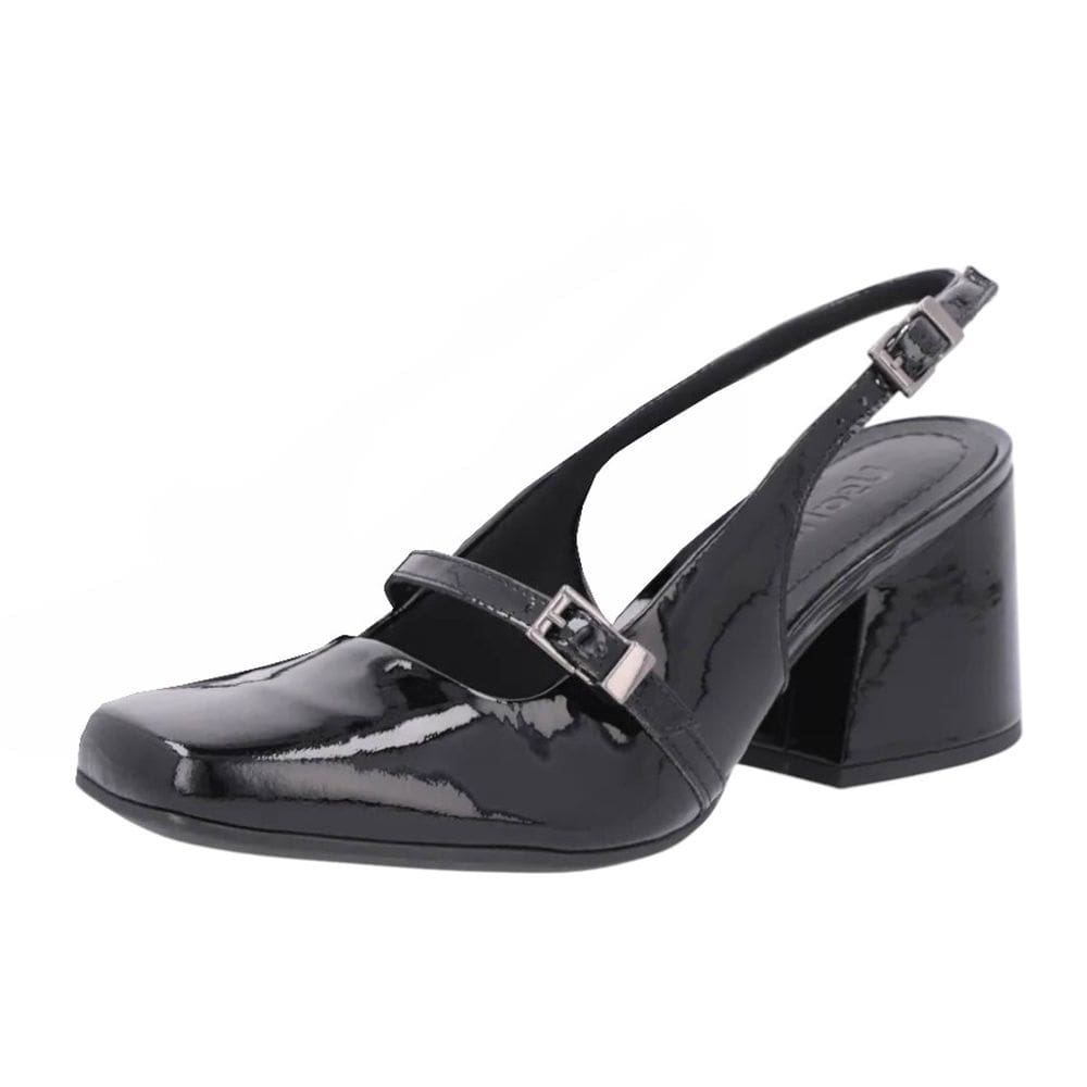 Sapato Slingback Feminino Conforto Verniz Couro Usaflex