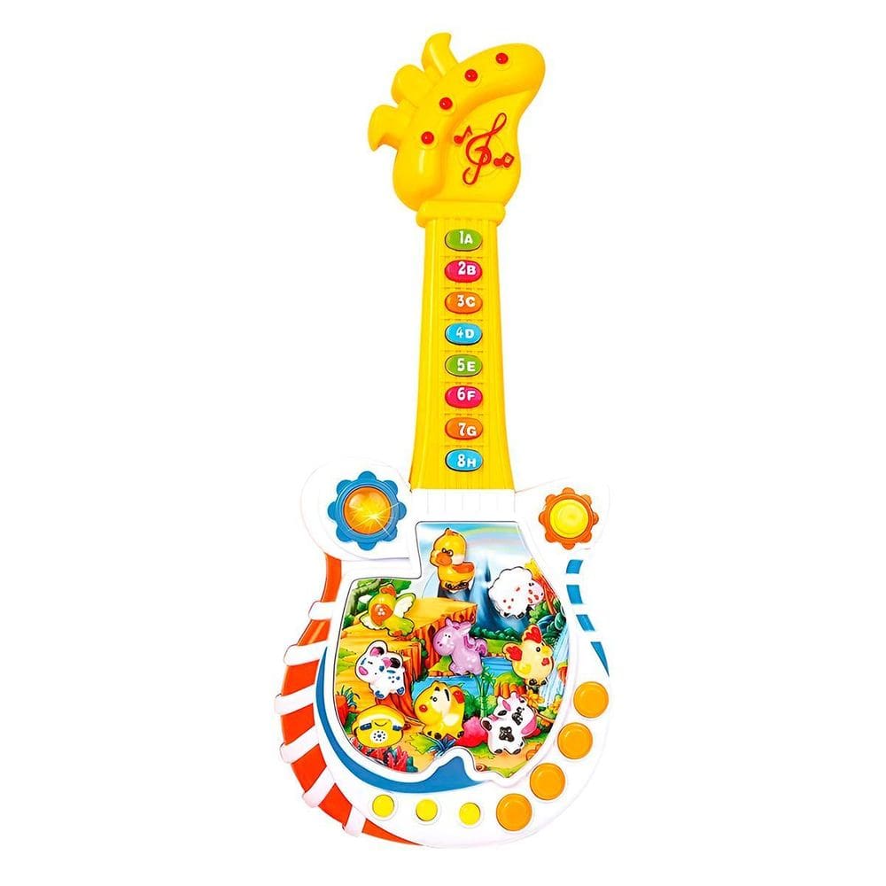 Brinquedo Educativo Guitarrinha Bichinhos Luzes Sons