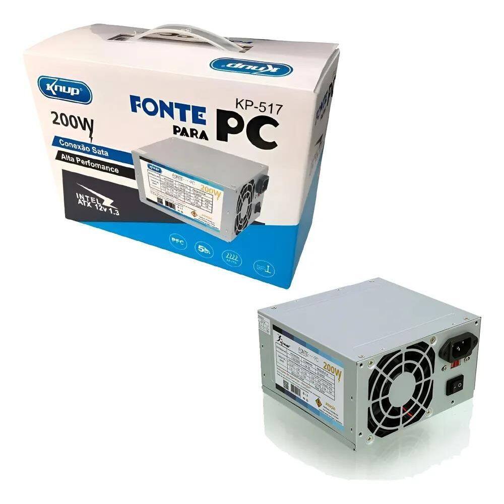 2X Fonte De Alimentação Atx 200W Super Silenciosa Pc Cor Cin