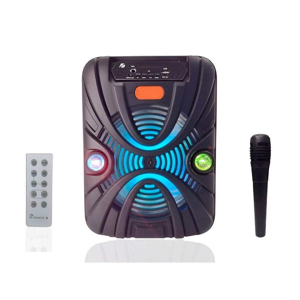 Caixa De Som Portátil Bluetooth Karaokê Com Microfone 10W
