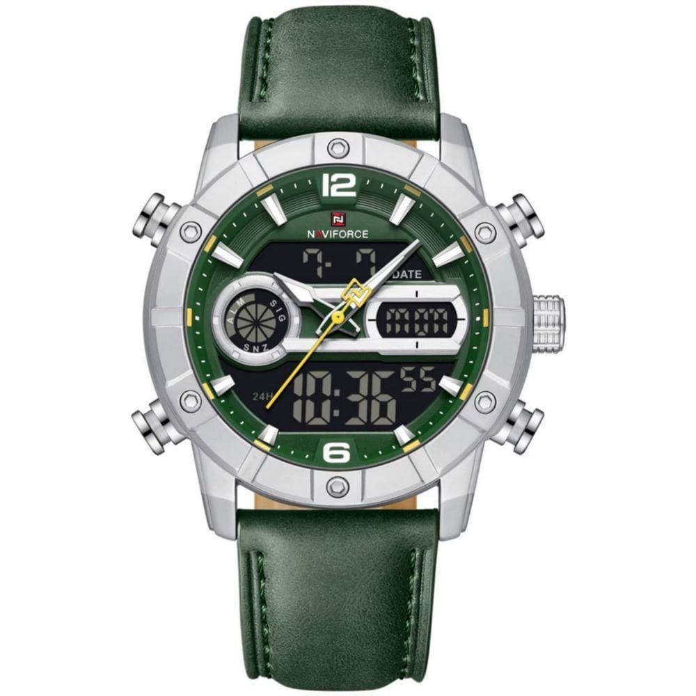 Relógio Digital Masculino Multifuncional Luminoso Esportivo à Prova Dágua Verde