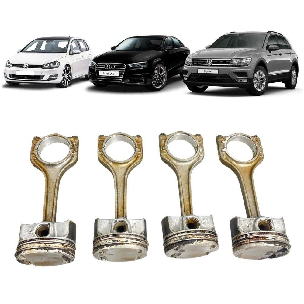 Jogo De Pistão Biela Audi Vw A3 Jetta Polo Virtus 1.4 Tsi