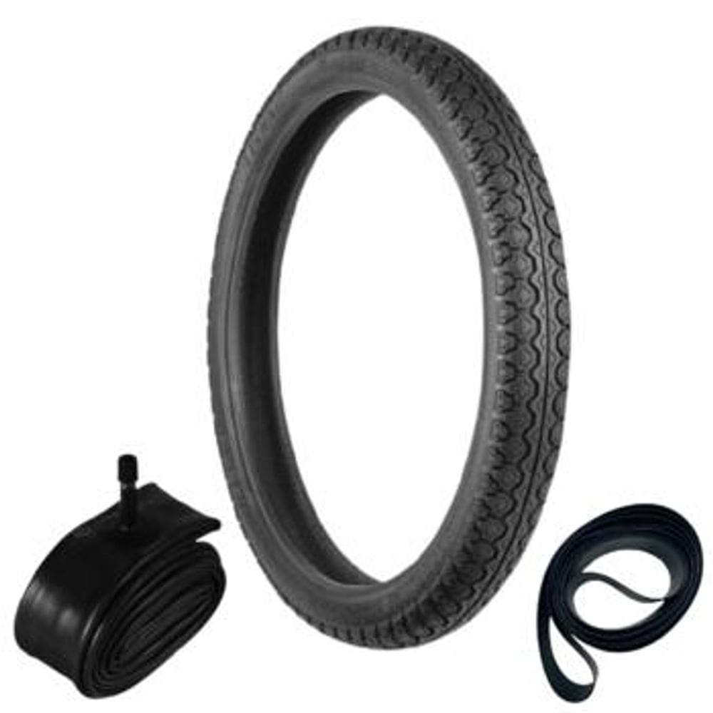 Pneu Bis Pop 60/100-17 Tt Tiger Technic + Câmara + Cinta