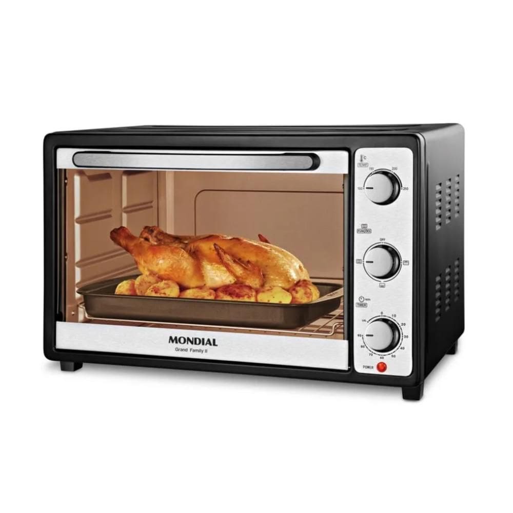 Forno Elétrico 52L Grand Family II Mondial 1800W Preto/Inox FRN-52-B - 127V